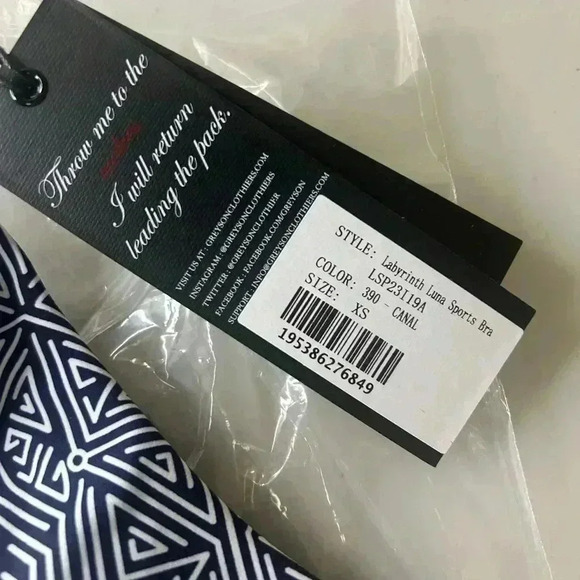 Greyson Labyrinth Luna Sports Bra Canal Size XS NWT - Picture 3 of 6